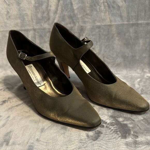 Etienne Aigner Fancy Bronze Mary Jane Heels - Picture 1 of 7